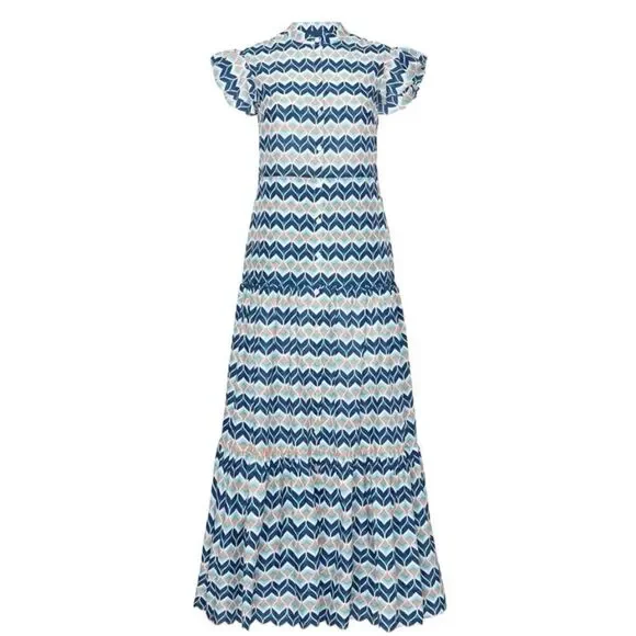 Paloma Blue ISABEL Maxi
Silk/Cotton Flutter Sleeve Dress
Size XS 🧡 - Picture 2 of 5